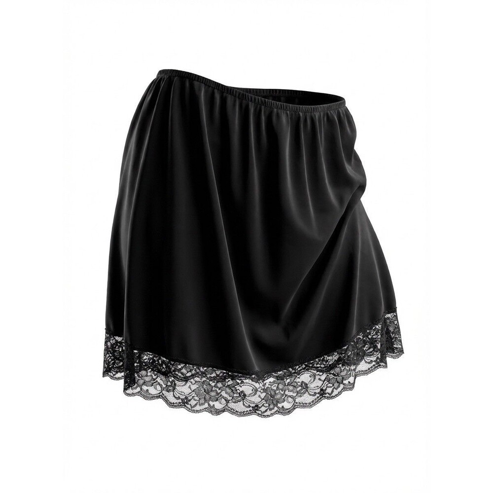 West of Melrose Black Lace Hem Slip NWT Large